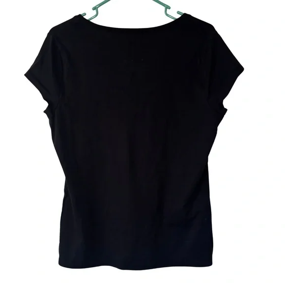 3/$20 Ann Taylor Women's Classic Black Short Sleeve Tee - Picture 2 of 3